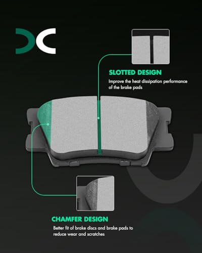 SCITOO D1210 D1212 Ceramic Brake Pads Sets Front Rear For RAV4 2.5L 2009-18 - size: Front D1210 & Rear D1212