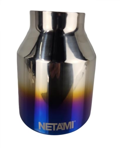 2.5 inch Inlet to 4 inch Outlet NETAMI NT-2519 Exhaust Tip Stainless Steel Double Wall Blue Burnt