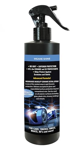 Ceramic Auto Car Wax Spray - 16 Fl Oz - Milwaukee Muscle - 4X The Ceramic Coating - Detail Spray Wax - Advanced Hydrophobic Spray for Shine and Protection - size: 16 Fl Oz (Pack of 1)