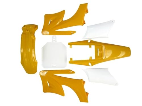 Apollo Orion Pit Bike Plastics Fender Kit with Complete Tall Seat for 110cc 125cc 150cc 160cc 250cc Thumpstar Atomik SSR Dirt Bike Off-Road Body Fairing Fender Replacement Set (Yellow, Apollo) - color: Yellow