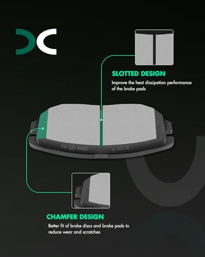 SCITOO D1125 D1275 Ceramic Brake Pads Sets Front and Rear - size: Front-D1125 & Rear-D1275
