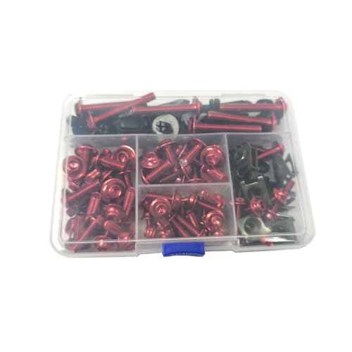 210pcs Motorcycle Fairing Bolts Kit for Sportbike Red - color: Red