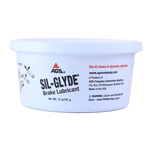 AGS Automotive Solutions SIL-Glyde 12 oz Tub Silicone Based Brake Assembly Lubricant for Eliminating Disc Brake Squeal - Moisture Proof, Heat Resistant, Rust and Corrosion Protector (Pack of 2) - size: 12oz (Pack of 2)