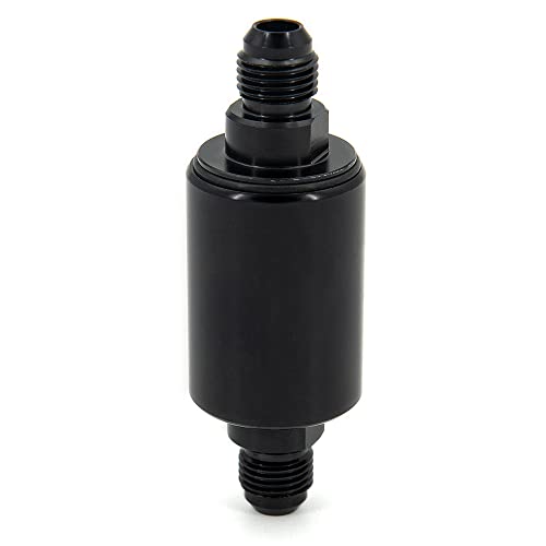 6AN Fuel Filters Removable and Replaceable Black Anodized Aluminum - size: 6AN