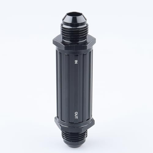 AC PERFORMANCE -8 AN Male Inline Fuel Filter 30 Micron Aluminum Black - color: Black, size: 8AN, 30 Micron