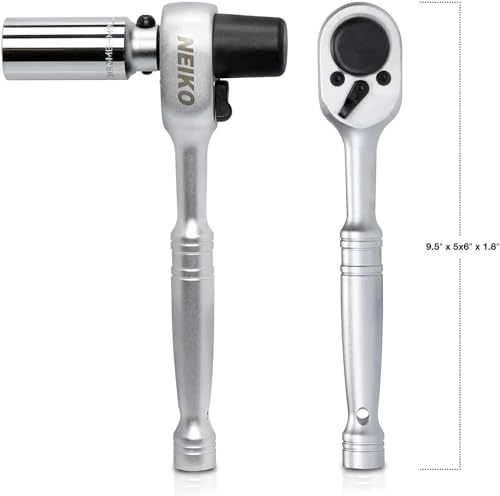 Neiko 03029A 1/2" Scaffold Ratchet Wrench | 9.5” Length | 36 Tooth Hammer Tip Head | Includes 7/8” 6 Point Deep Socket | Cr-V Steel … - size: 1/2" Drive, style: Scaffold Ratchet