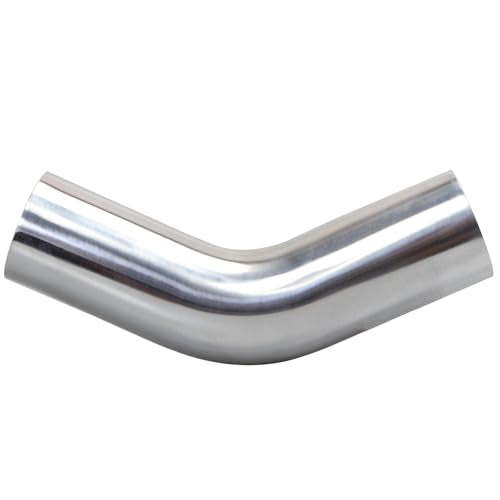 1.5" (38mm) OD 45 Degree Aluminum Elbow Pipe Intercooler Pipe Air Intake Tube, 1.5D Radius, Aluminum Alloy Tube High polished (45 Degree, OD 1.5" (38mm)) - color: 45 Degree, size: OD 1.5" (38mm)
