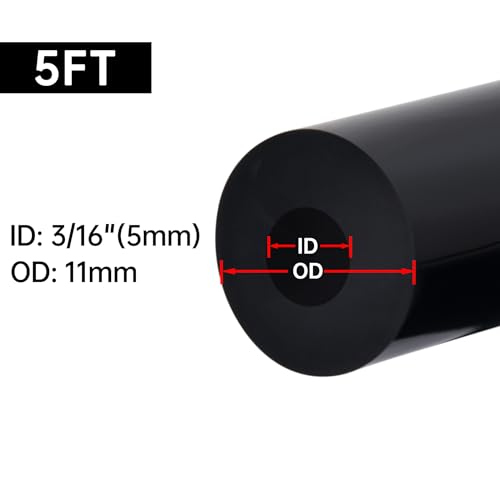 EVIL ENERGY 3/16 Silicone Vacuum Tubing Hose Line 5FT 130PSI Max Pressure Black (5mm ID) - color: Black, size: 3/16 5FT
