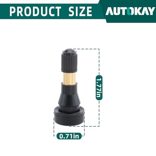 AUTOKAY 25pcs TR-600HP Snap-In Tire Valve Stems High Pressure 1-1/4" Kit Universal
