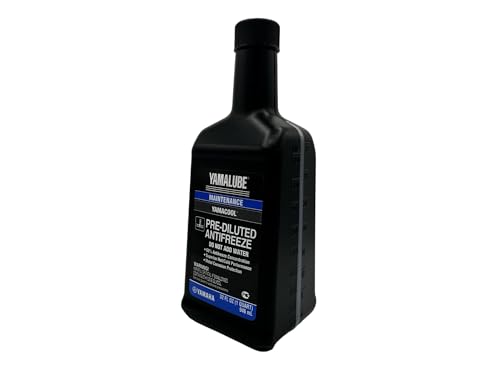 CYCLEMAX Four Pack Compatible with Yamaha Yamalube Pre-Diluted Anti-Freeze ACC-YAMAC-BL-32 Contains Four Quarts and a Funnel