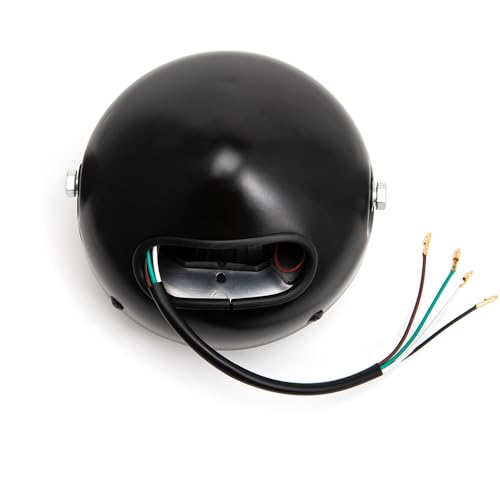 Motorcycle Headlight 5.75 inch Round LED with Mounting Brackets Assembly, Front Headlamp with DRL High/Low Beam for Cafe Racer E-bike Bobber Chopper (style A) - style: style A