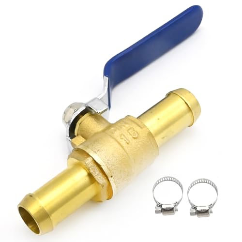 MDEOOSKY 5/8 Inch Brass Hose Barb Ball Valve Kit, Heater Hose Shut Off Valve, Car Heater Air Conditioning Ball Valve for Water Oil Gas Fuel line Fittings - size: 5/8