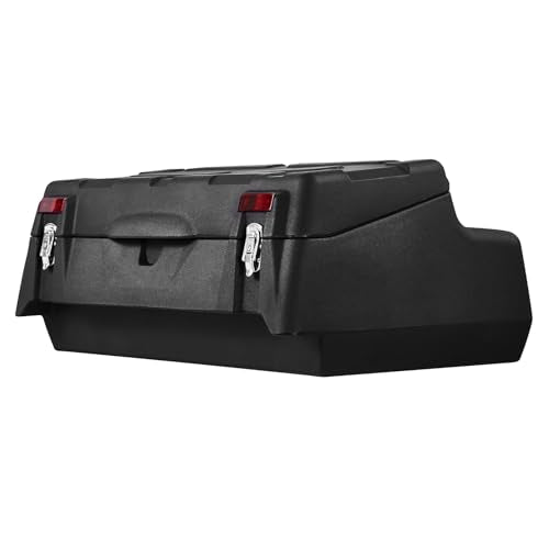 VEVOR ATV Rear Storage Box, 95L ATV Rear Cargo Box with Padded Backrest, Waterproof LLDPE and Lockable Gear Storage Box Fit Most ATVs with Rear Rack, Compatible with ATV, UTV, Can-Am Vehicles