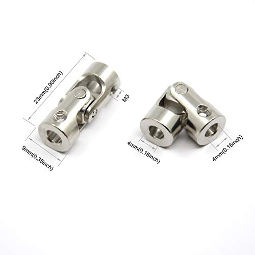 4 Pcs 4mm to 4mm Universal Joint Shaft Coupling for Motor - size: 4-4mm