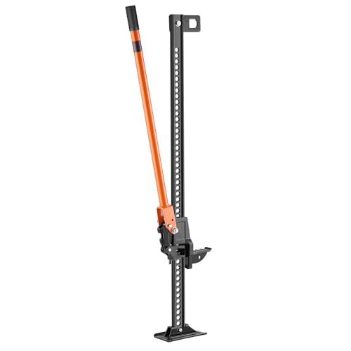 VEVOR Farm Jack 48 inch Utility High Lift, 7000 lbs Capacity Ratcheting Off Road Jeep Jack, Heavy for Tractor, Truck, SUV, Bumper Lift, Orange - size: 4.52 x 7.08 x 48.22 inches