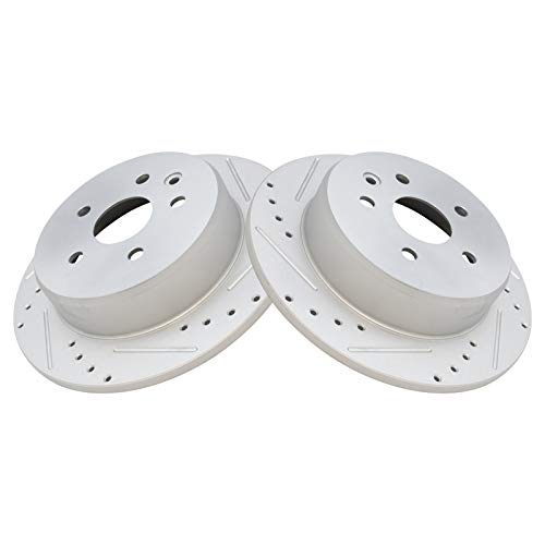 TRQ Performance Rear Brake Rotor Set G Coated Solid - style: BRA74663