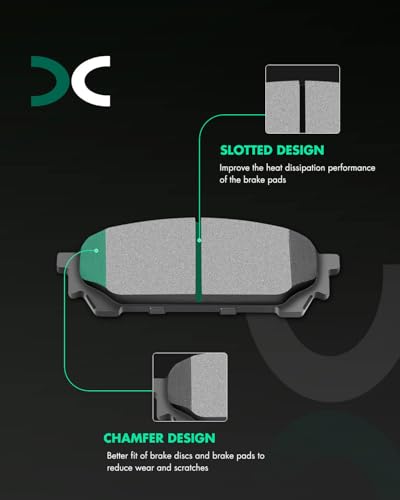 SCITOO D929 D1004 Brake Pads Sets Front Semi-Metal & Rear Ceramic - size: Front-D929 & Rear-D1004
