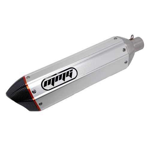 MMG Exhaust System Muffler, GY6 125cc/150cc, Metallic Silver