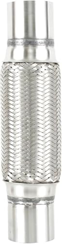 2.5" X 8" /12" Universal Stainless Steel Exhaust Flex Pipe, Double Braid Exhaust Flex Tube For Heavy Duty and Cars - size: 2.5”X8"/12"