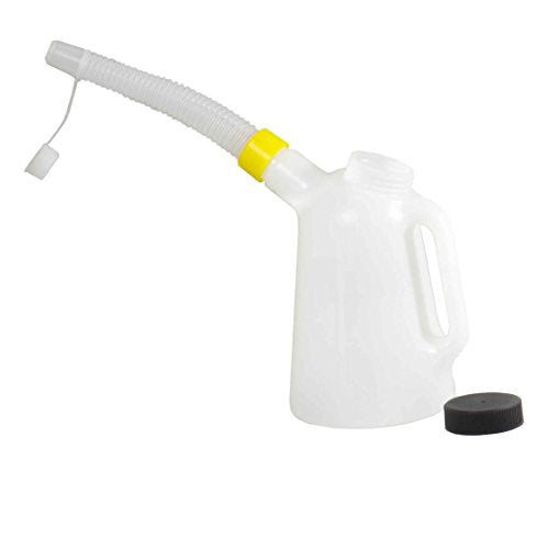 WirthCo Funnel King 94360 Translucent High Density Graduated Measuring Container, 1 Quart, 1 Liter, Polyethylene, Screw-On Flexible Spout with Cap - size: 1 Quarts