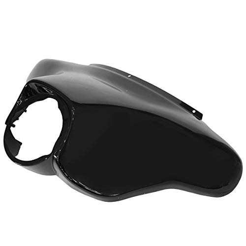 TCMT Black Outer Bat Wing Front Upper Front Fairing Cowl Nose Head Fits For Harley Touring 1996-2013 Street Glide FLHX Electra Glide Ultra Classic FLHT FLHTC FLHTCU - color: Black Outer Fairing