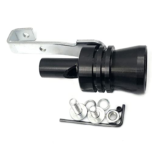 DEVMO 2pcs XL Size Aluminum Alloy Universal Turbo Sound Exhaust Muffler Pipe Whistle Car Roar Maker (XL-Black) - color: Black