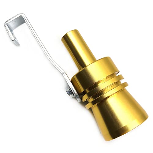 DEVMO 2pcs XL Size Aluminum Alloy Universal Turbo Sound Exhaust Muffler Pipe Whistle Car Roar Maker (XL-Gold) - color: Gold