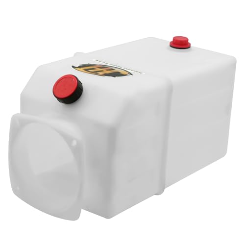 6 Quart Poly Power Unit Reservoir for Hydraulic Systems, Polyethylene Flat Bottom Utility Fluid Tank for Dump Trucks Trailers RVs Boats - size: 6 Quart