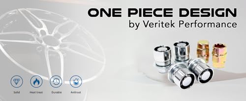 Set of 4 12x1.5 Veritek OE 1.47 Inch Mag Factory Style Replacement Chrome Lug Nut Wheel Locks with 2 Zinc Keys for Factory Wheels VPE-45700N2CH
