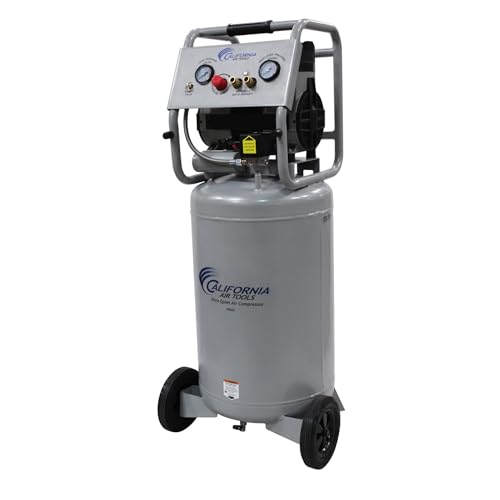 California Air Tools 20020 2.0 HP Ultra Quiet and Oil-Free Air Compressor with Wheels, 20 Gallon Tank Capacity, 70 dB Noise Level, Electric, Portable - style: Steel Tank, 110v