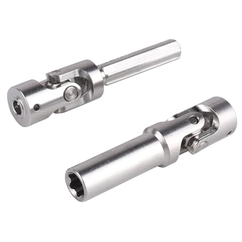 Stainless Steel Driveshaft Heavy-Duty Universal Joint Drive Shaft 66-88mm for 1/18 RC Rock Crawler Axial UTB18 Capra Unlimited Trail Buggy Upgrade Parts Replacements(Front) - style: Front