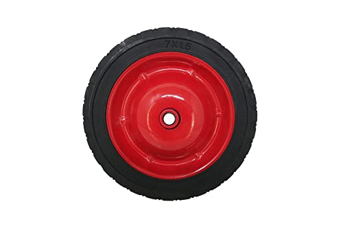 Shepherd Hardware 9593 7-Inch Semi-Pneumatic Rubber Tire, Steel Hub with Grafoil Bearings, Diamond Tread, 1/2-Inch Bore Offset Axle - color: Black, size: 7-Inch, style: 7-Inch, Grafoil Bearings