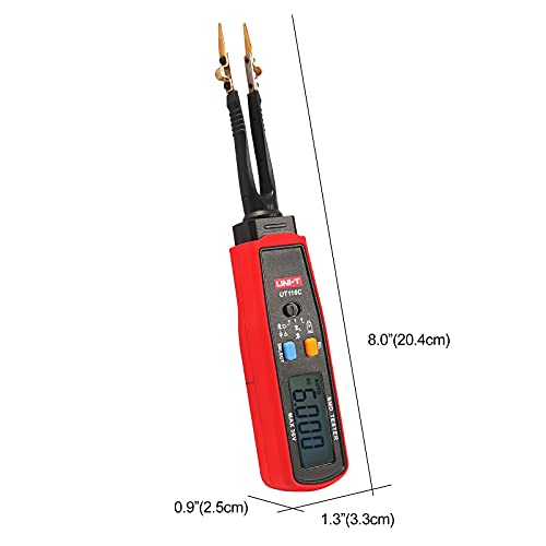 UNI-T UT116C Digital Smart SMD Tester Intelligent Diode Continuity Resistor Capacitor LED Battery Test Mini Multi Tester, 6000 Counts Auto Ranging, Resistance Capacitance DC Voltage
