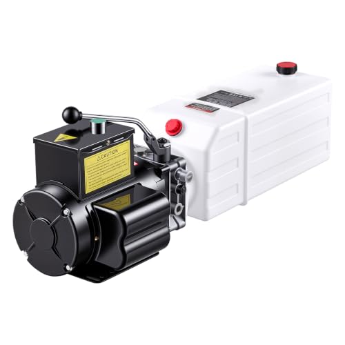 VEVOR 10 Quart Hydraulic Pump, 2.2KW Hydraulic Dump Trailer Pump Single Acting, 3200 PSI Max Relief Pressure, 1.7 GPM Flow Rate, AC220-240V Hydraulic Power Unit Car Lift (Vertical Installation) - size: 6 Quart, style: Single Acting