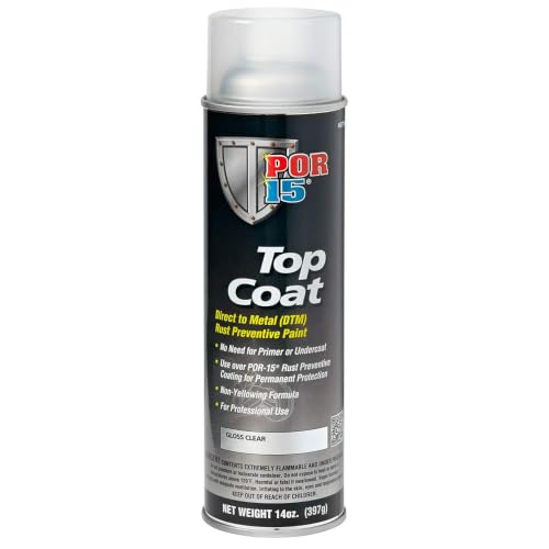POR-15 Top Coat Spray Paint, Direct to Metal Paint, Long-Term Sheen and Color Retention, 15 Fluid Ounces, Gloss Clear - color: Gloss Clear