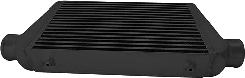 AF90-1001BLK Universal Front Mount Intercooler 450x300x76mm Tube & Fin 3" Inlet & Outlet Aluminum Intercooler Black