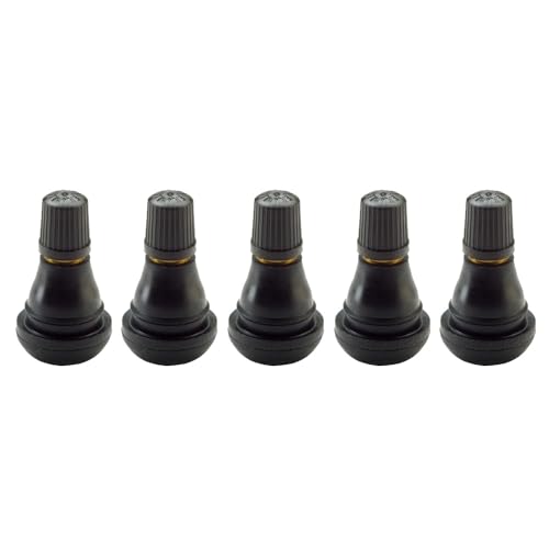 TR412 Rubber Snap-in Short Black Tire Valve Stem for Tubeless 0.453 Inch 11.5mm Rim Holes (TR412-5 Pack) - size: TR412 - 5 Pack