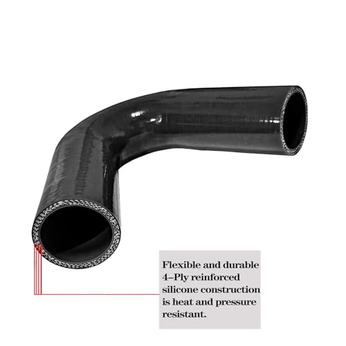 ID 2 inch 135 Degree Elbow Silicone Coupler Hose 6" Leg Length - color: Black, size: ID: 2" (51mm)
