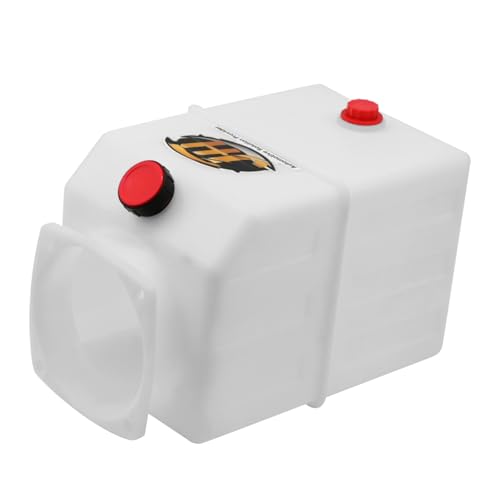 5 Quart Poly Power Unit Reservoir for Hydraulic Systems, Polyethylene Flat Bottom Utility Fluid Tank for Dump Trucks Trailers RVs Boats - size: 5 Quart