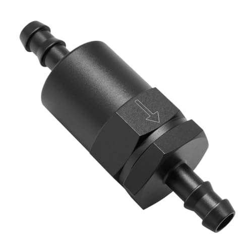 MDEOOSKY 3/8 Inch Billet Inline Fuel Filter, 30 Micron Aluminum Filter, High Flow Rate, Reusable Design - size: 3/8 inch