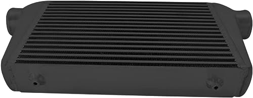 AF90-1001BLK Universal Front Mount Intercooler 450x300x76mm Tube & Fin 3" Inlet & Outlet Aluminum Intercooler Black
