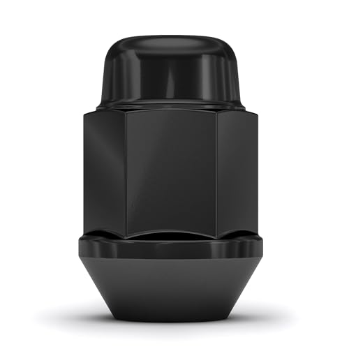 White Knight M12x1.50 Black Chrome Bulge Acorn Lug Nut, 4 Pack - size: 3/4" Hex