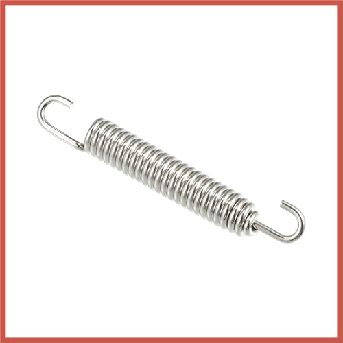 ACROPIX 2 Pcs Motorcycles Universal Exhaust Pipe Spring 80mm 3.15" Stainless Steel Exhaust Pipe Spring Hook Modified Accessory Silver Tone Car Parts