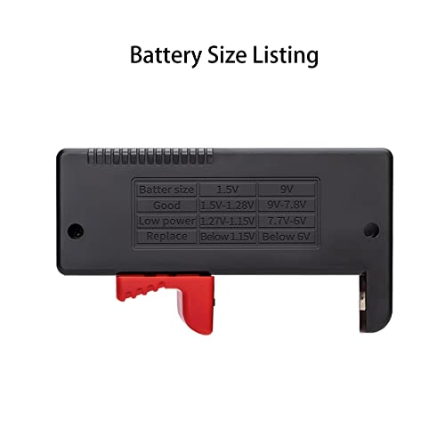 Battery Tester Checker, Universal Small Battery Tester for AAA AA C D 9V 1.5V, Button Cell Batteries Checker - Small Volt Checker for All Batteries - 2 Pack - size: 2
