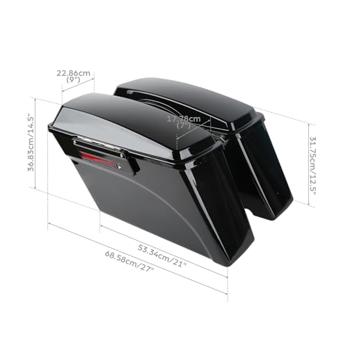 TCMT ABS Hard Saddlebags& Liners Carpet Insert + Rear Fender Fit For Harley Touring Road King Electra Glide Street Glide Road Glide Ultra Classic 2009-2013 - color: Rear Fender Clear Lens, size: Hard Saddlebag Style A(Black Latches)