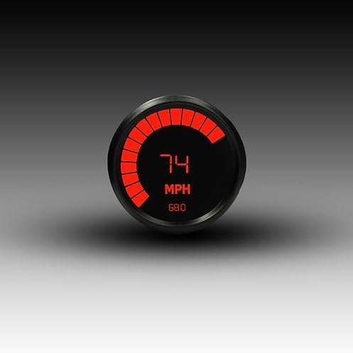 Intellitronix Memory Speedometer and Tachometer - LED Digital Bargraph with High Speed Recall, Black Bezel, 3-3/8 Inch Universal Fit, 0-255 MPH & 0-9900 RPM - M9222 (Red) - color: Red