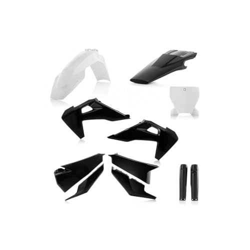 Acerbis Full Plastic Kit – Compatible with KTM – White/Black - color: Black/White