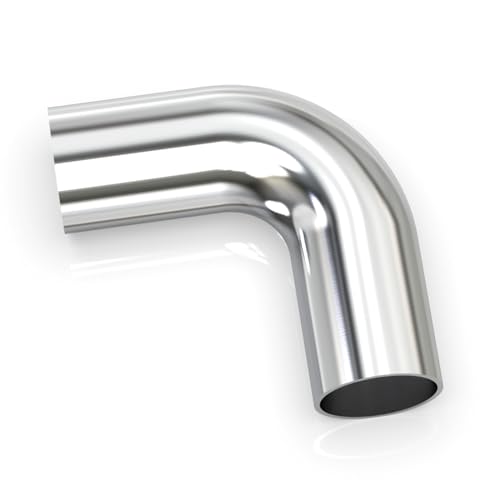 GASHER 1PCS 90 Degree Elbow Aluminum Alloy Tube Intercooler Pipe Air Intake Tube 3"OD, Leg Length 4" (100mm) - color: 90 degree, size: 3"OD (1 PC)