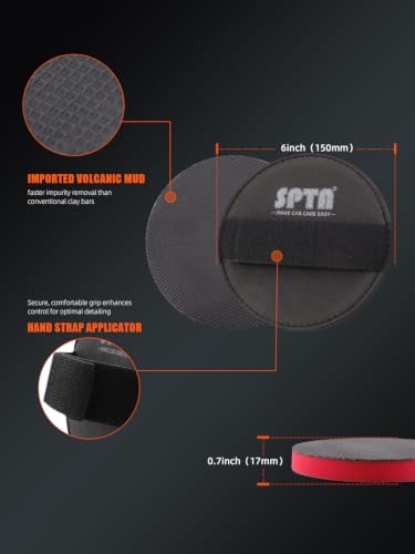 CHMLP6MA 6 Inch Mid Grade Synthetic Clay Bar Pad - 1Pc Handle Grip Pad and Applicator for DA and Rotary Polisher - Auto Detailing - size: 6inch (150mm)