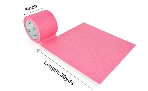 BOMEI PACK Wide Pink Painters Tape 4 Inches x 30 Yards, 3D Tape, 3D Printing Tape for Laser Cutting, 21-Day Clean Removal Wide Masking Tape - color: Pink